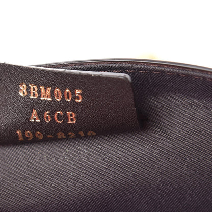 Fendi Vitello Cruise F is Fendi Bi-Color FF 1974 Embossed Envelope Belt Bag Maya Black Fragola 9 of 11