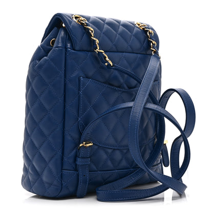 Chanel Lambskin Quilted Small Urban Spirit Backpack Blue 3 of 11