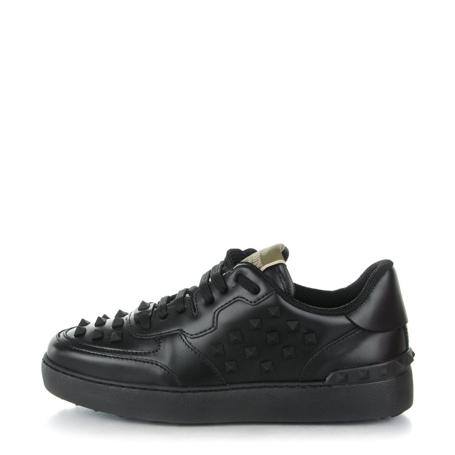 Calfskin Rockstud Sneakers 37 Black