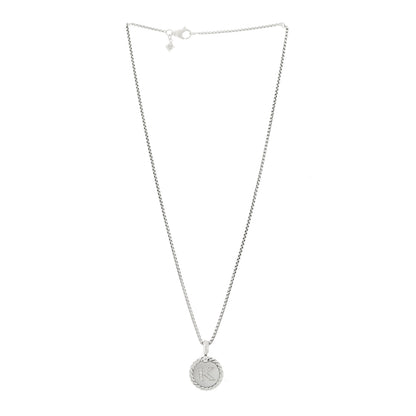 David Yurman Sterling Silver Diamond Initial K Charm Necklace 3 of 6