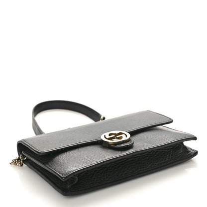 Gucci Dollar Calfskin Interlocking G Chain Wallet Black 4 of 9