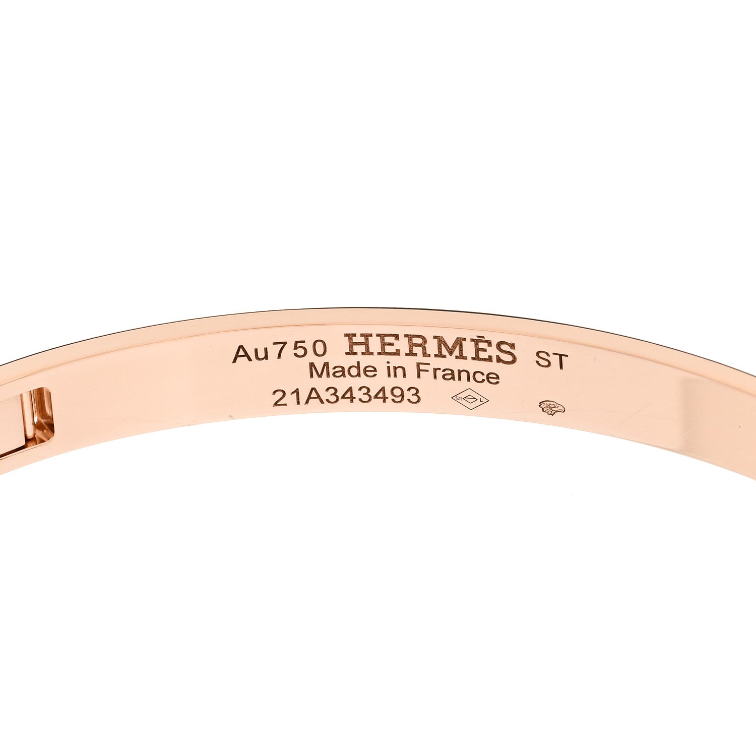 Hermes 18K Rose Gold Diamond PM H D'Ancre Bracelet ST 3 of 4