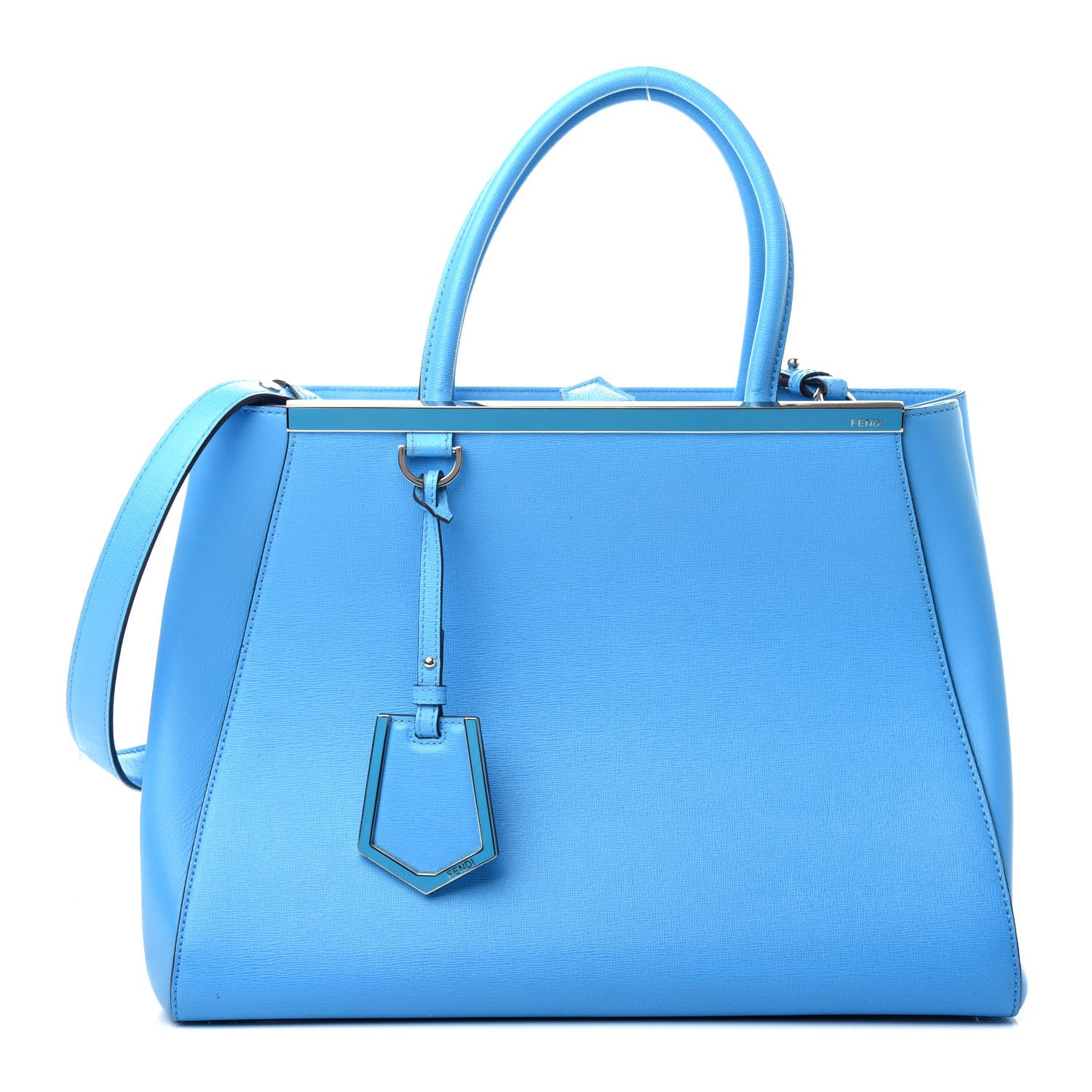 Fendi Vitello Elite Medium 2Jours Tote Maldives 1 of 9