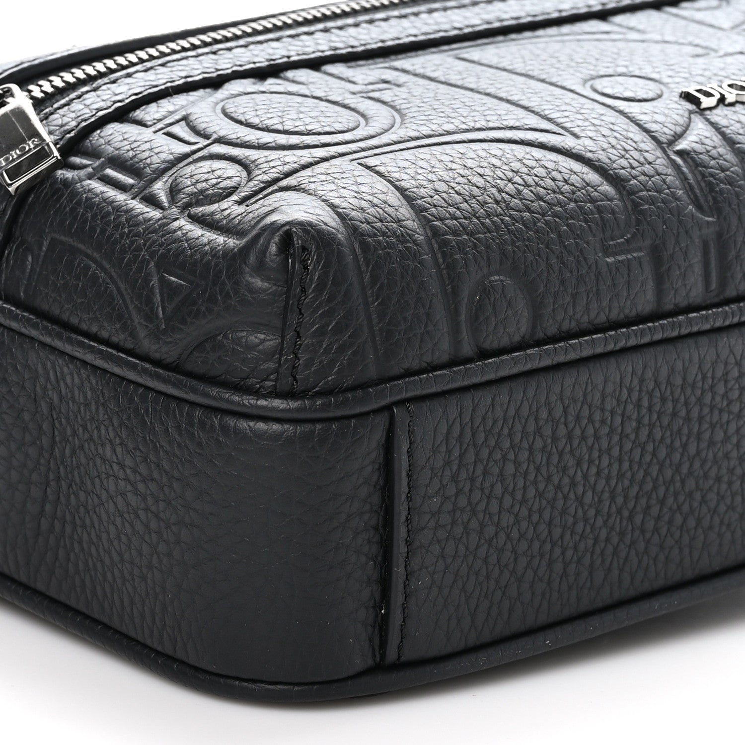 Christian Dior Grained Calfskin Embossed Dior Gravity Rider Zipped 2.0 Messenger Black 10 of 12
