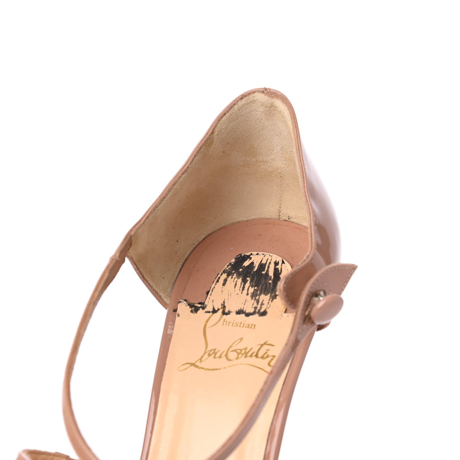 Christian Louboutin Patent Debriditoe 85 Pumps 38.5 Nude 13 of 14