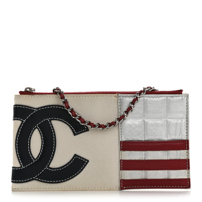 Chanel Canvas Metallic Lambskin Quilted Flag CC Pochette White 1 of 13