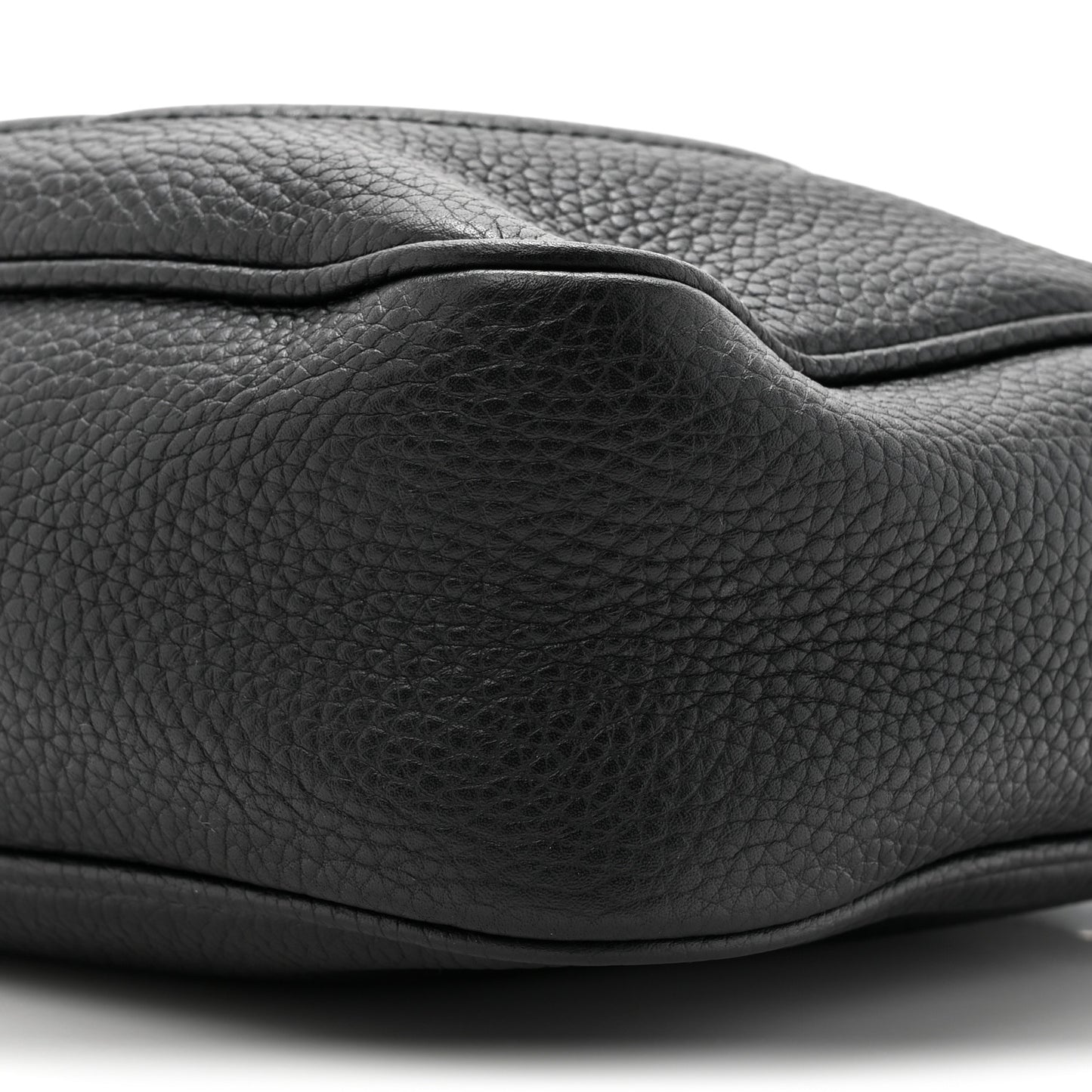 Pebbled Calfskin Small Soho Disco Bag Black