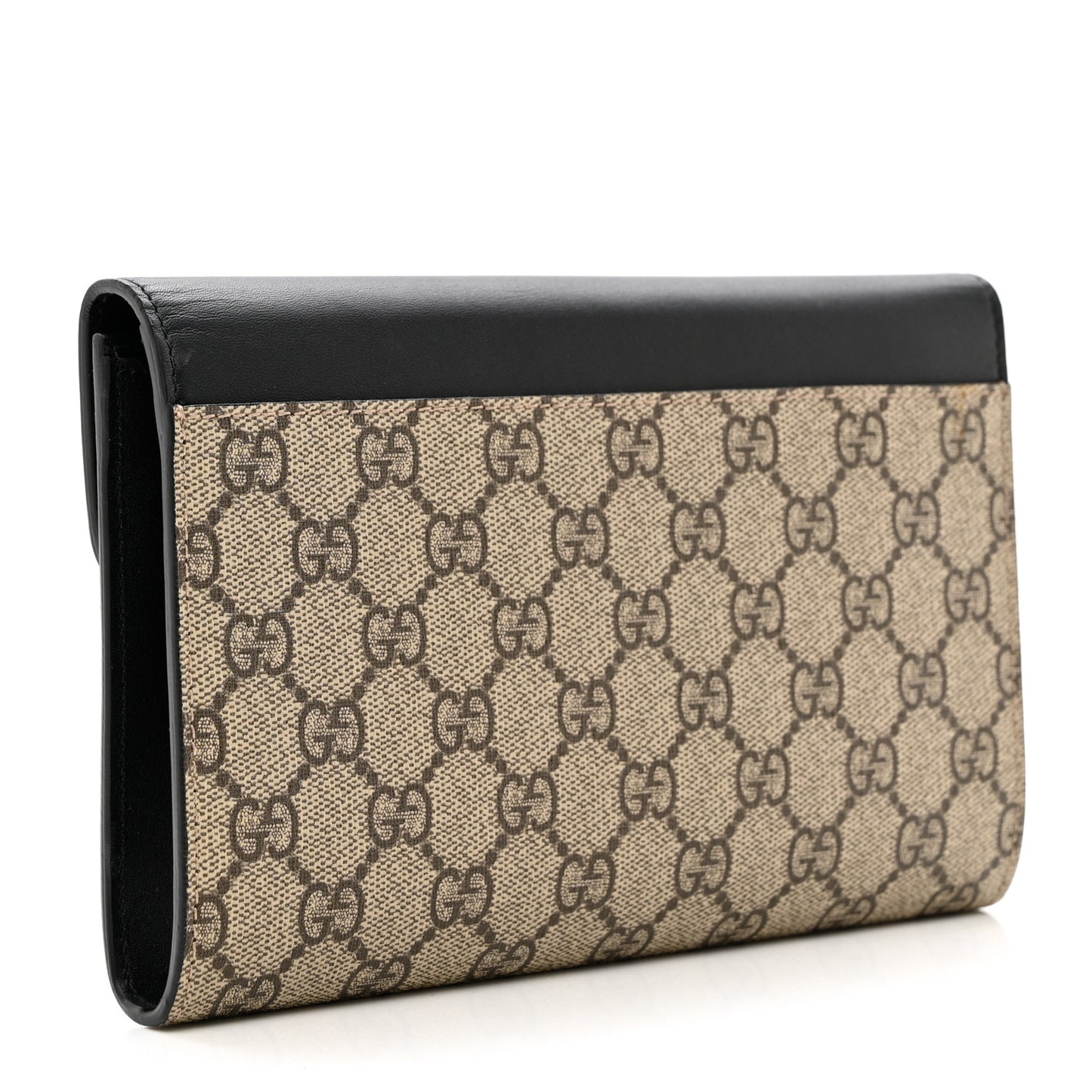 GG Supreme Monogram Mini Peony Pearly Clutch Black