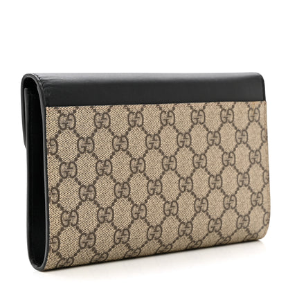 Gucci GG Supreme Monogram Mini Peony Pearly Clutch Black 4 of 7