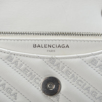 Balenciaga Calfskin Logo Matelasse S BB Round Shoulder Bag White 7 of 9