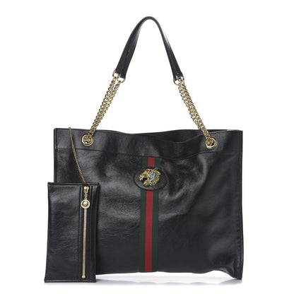 Gucci Calfskin Large Rajah Chain Tote Black 1 of 9