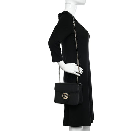 Gucci Dollar Calfskin Small Interlocking G Shoulder Bag Black 2 of 10