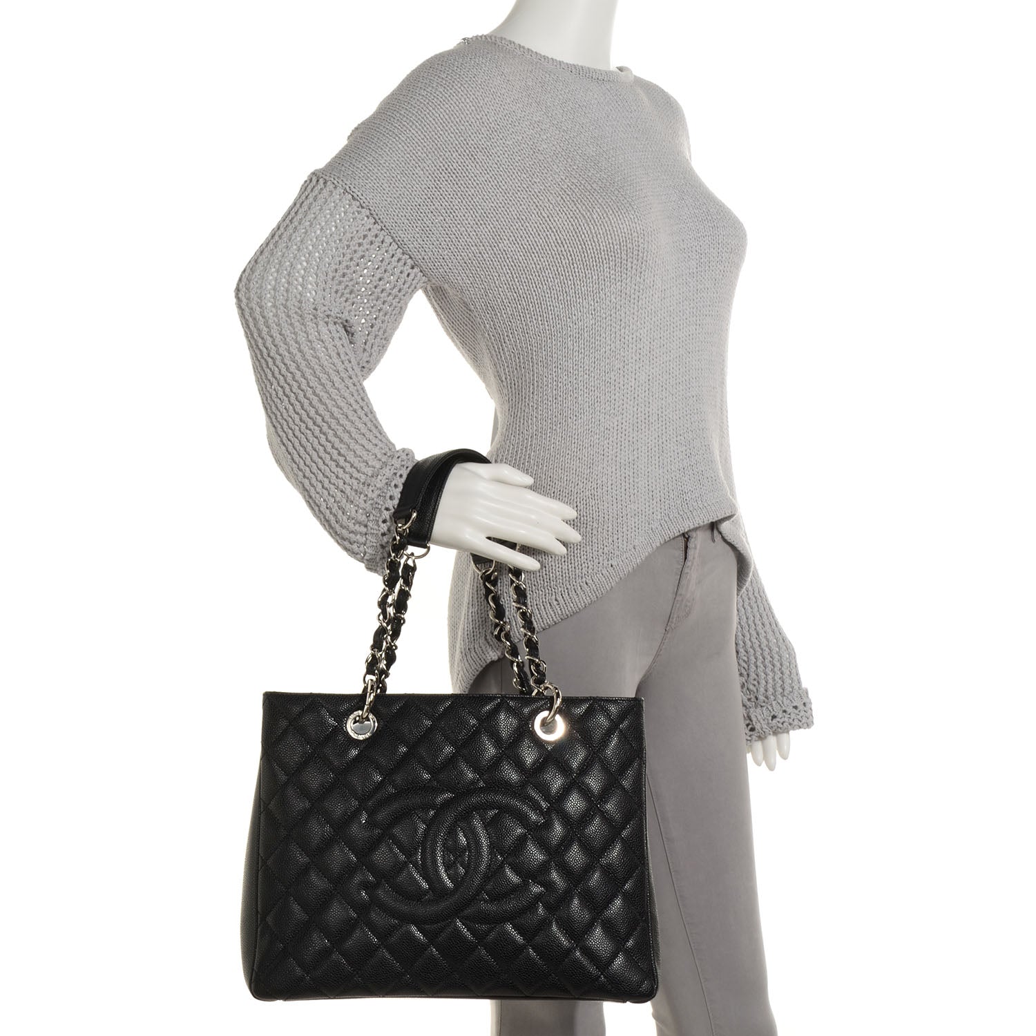 Chanel Caviar Grand Shopping Tote GST Black 2 of 8