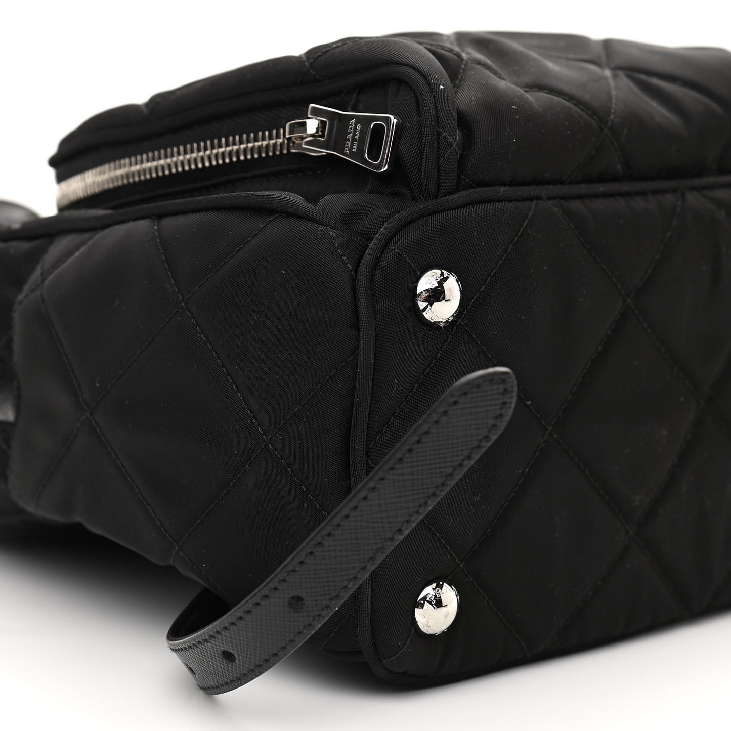 Nylon Tessuto Impuntu Quilted Backpack Black