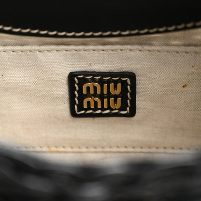 Miu Miu Wicker Wander Hobo Black 6 of 10