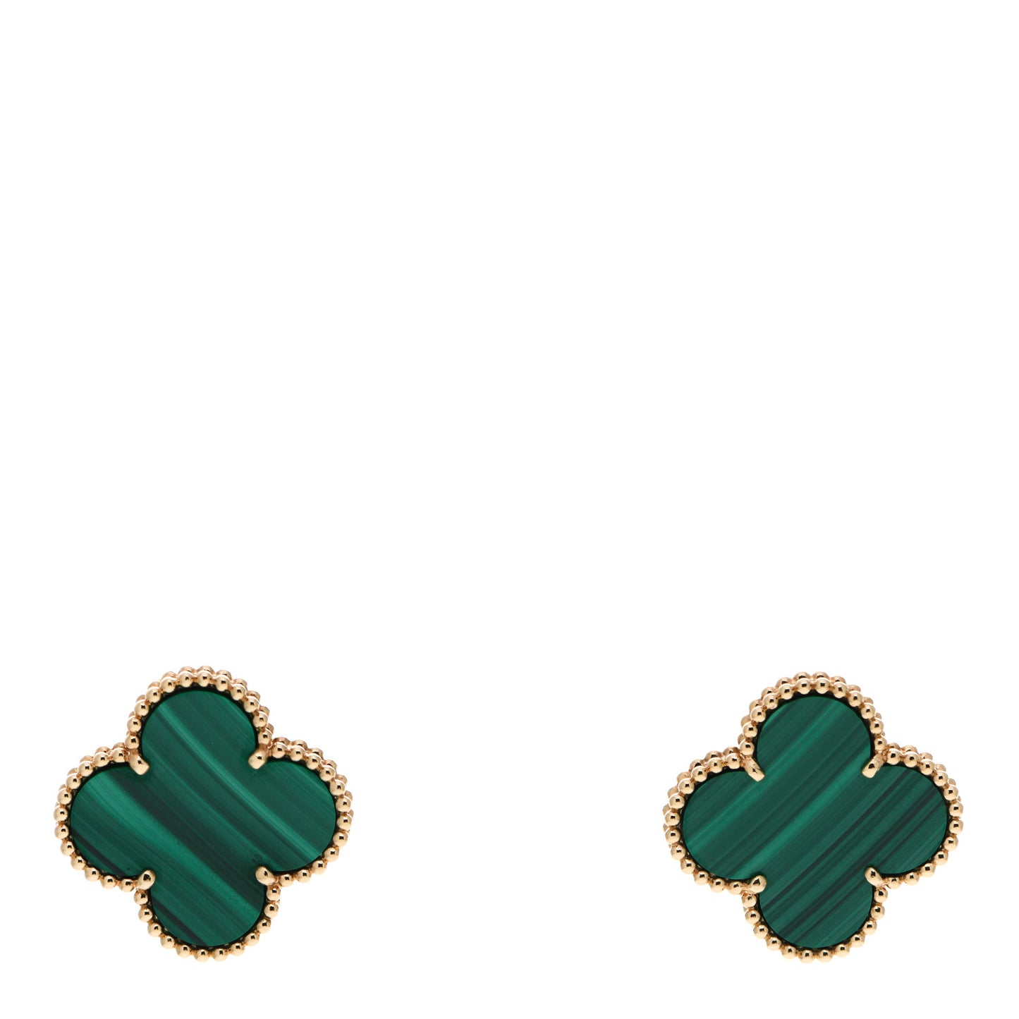 18K Yellow Gold Malachite Magic Alhambra Earrings