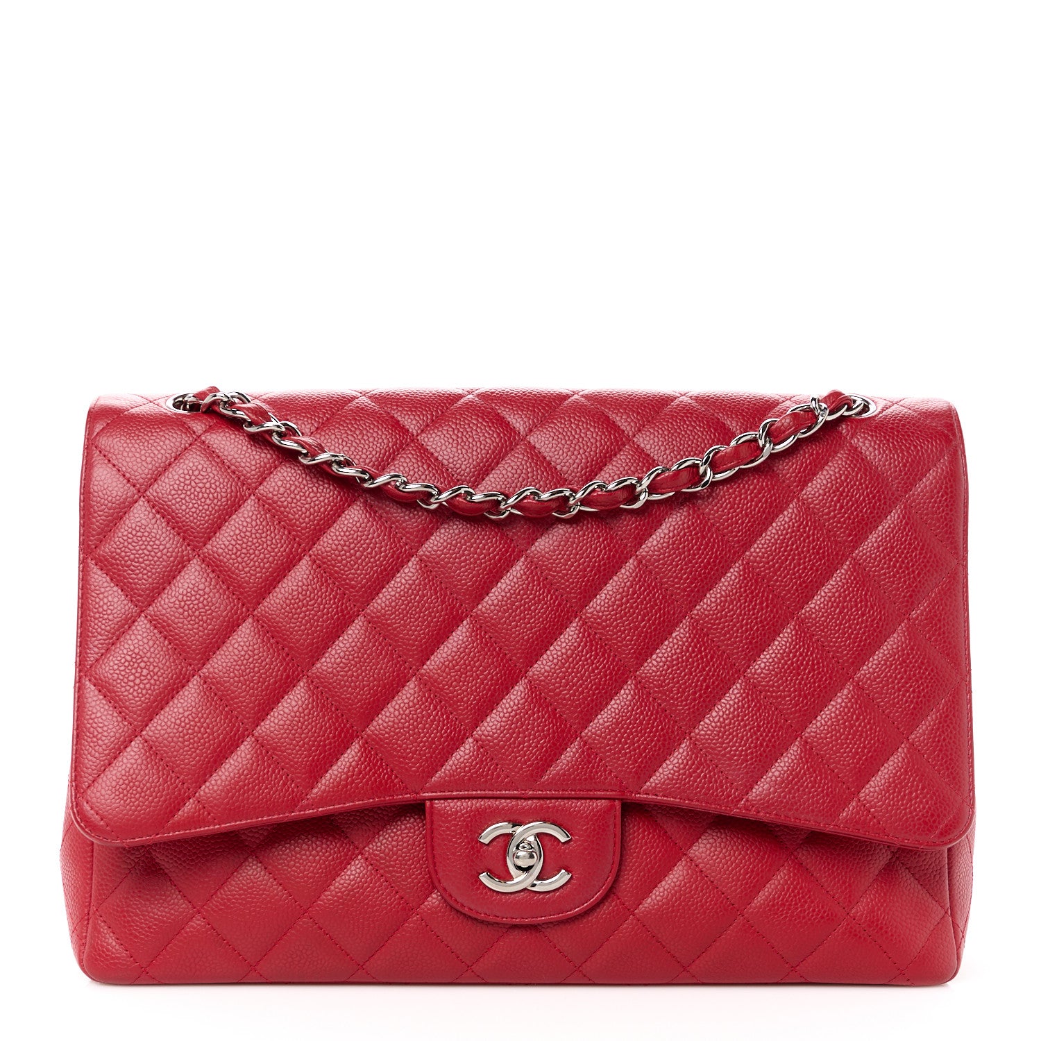 Chanel Caviar Quilted Maxi Single Flap Red 1 of 13