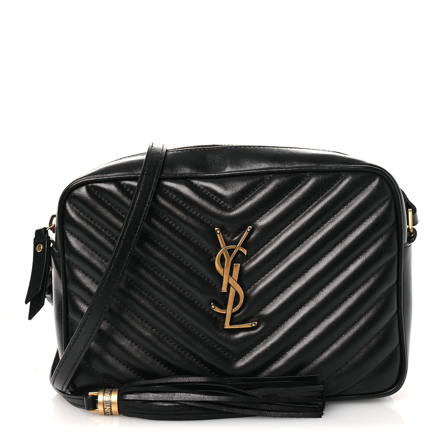Calfskin Matelasse Monogram Lou Camera Bag Black