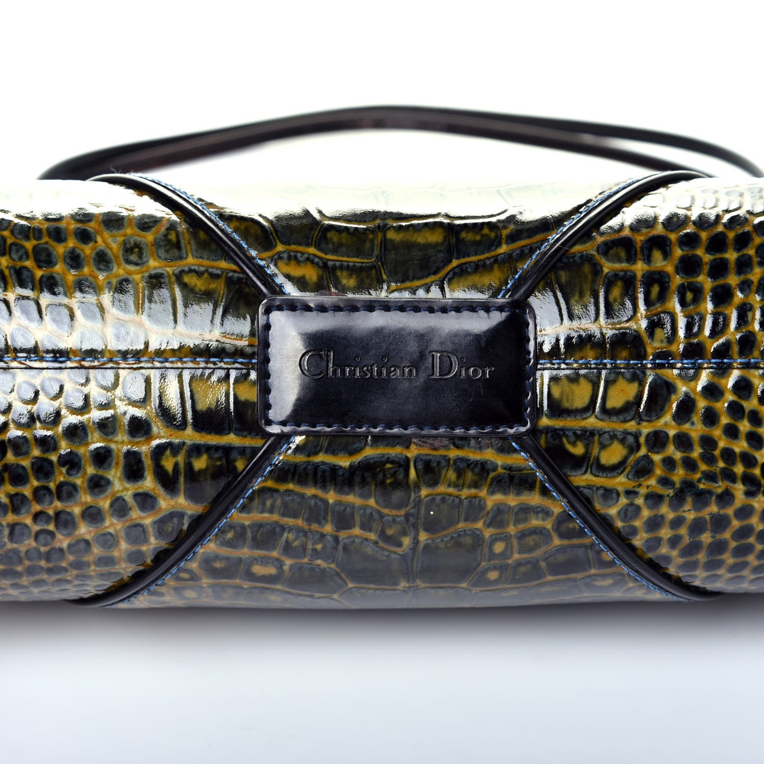 Christian Dior Patent Crocodile Embossed Baguette Multicolor 8 of 10