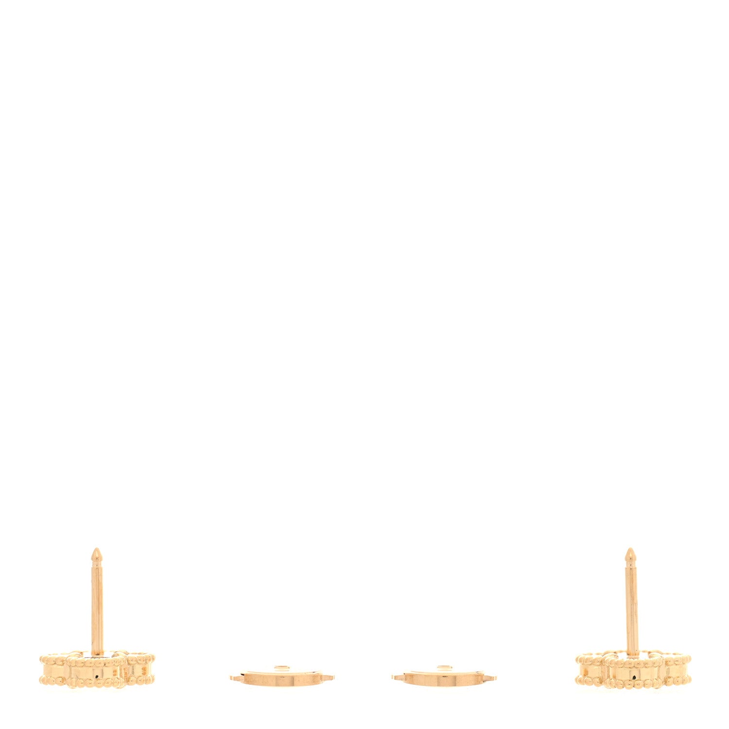 Van Cleef & Arpels 18K Yellow Gold Mother of Pearl Sweet Alhambra Earrings 3 of 5