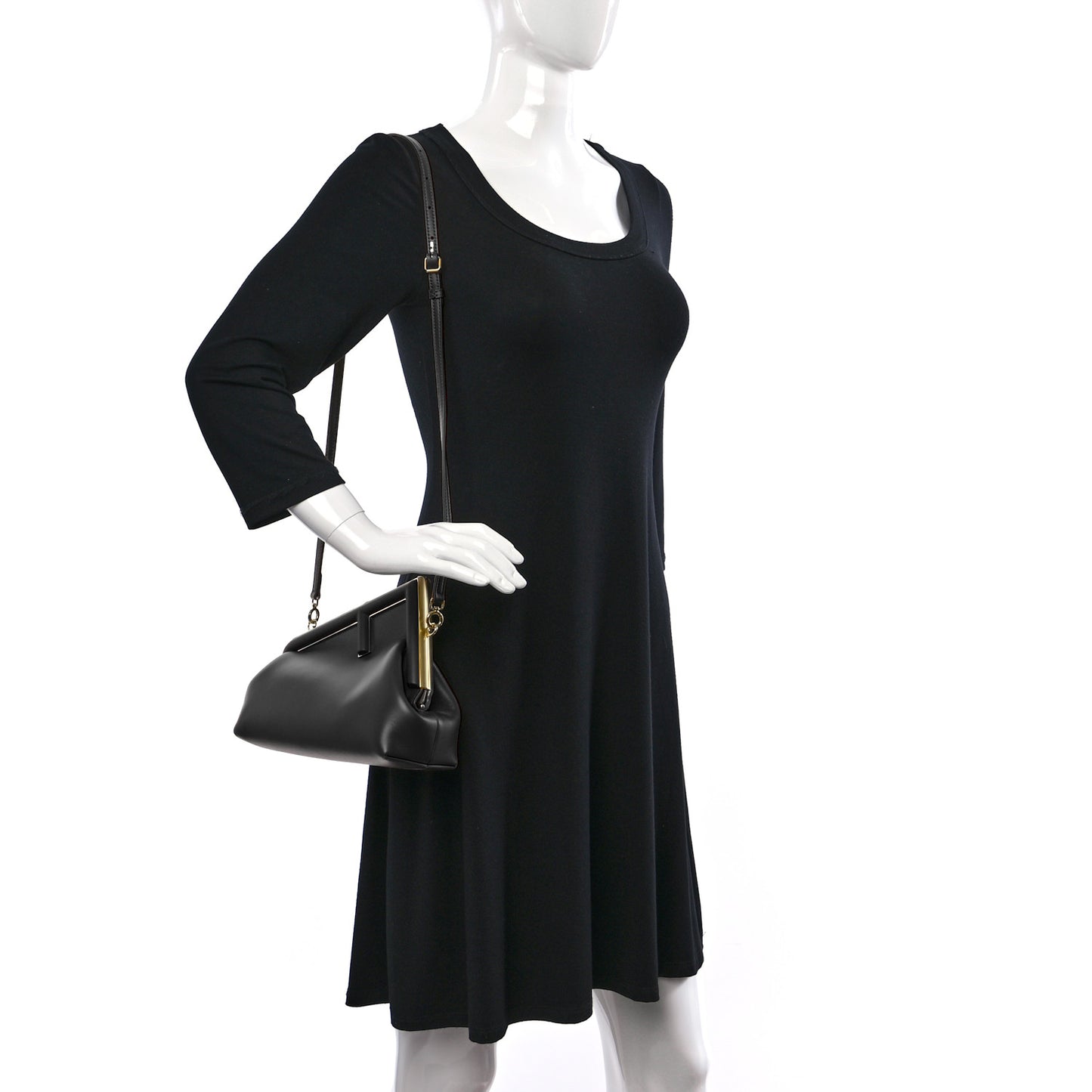 Shiny Nappa Small Fendi First Black