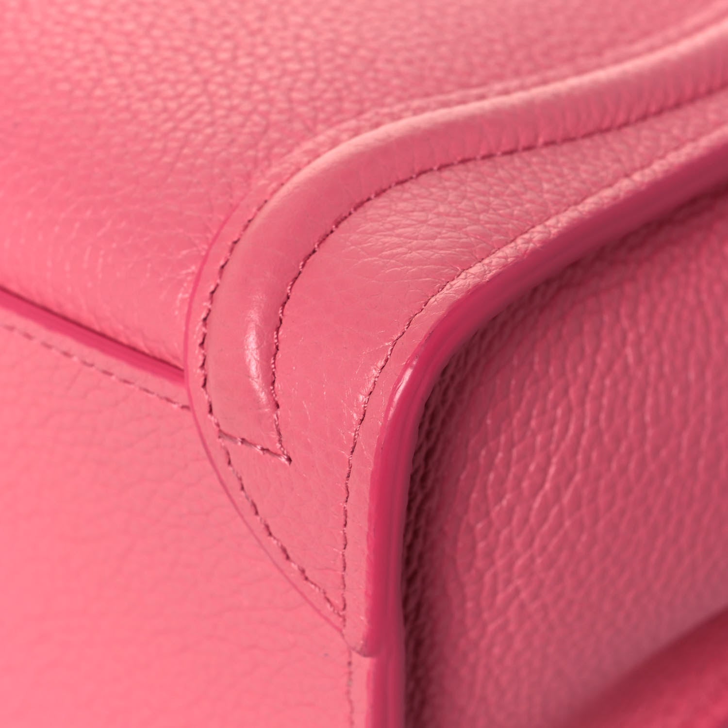 Celine Drummed Calfskin Nano Luggage Flamingo 11 of 15