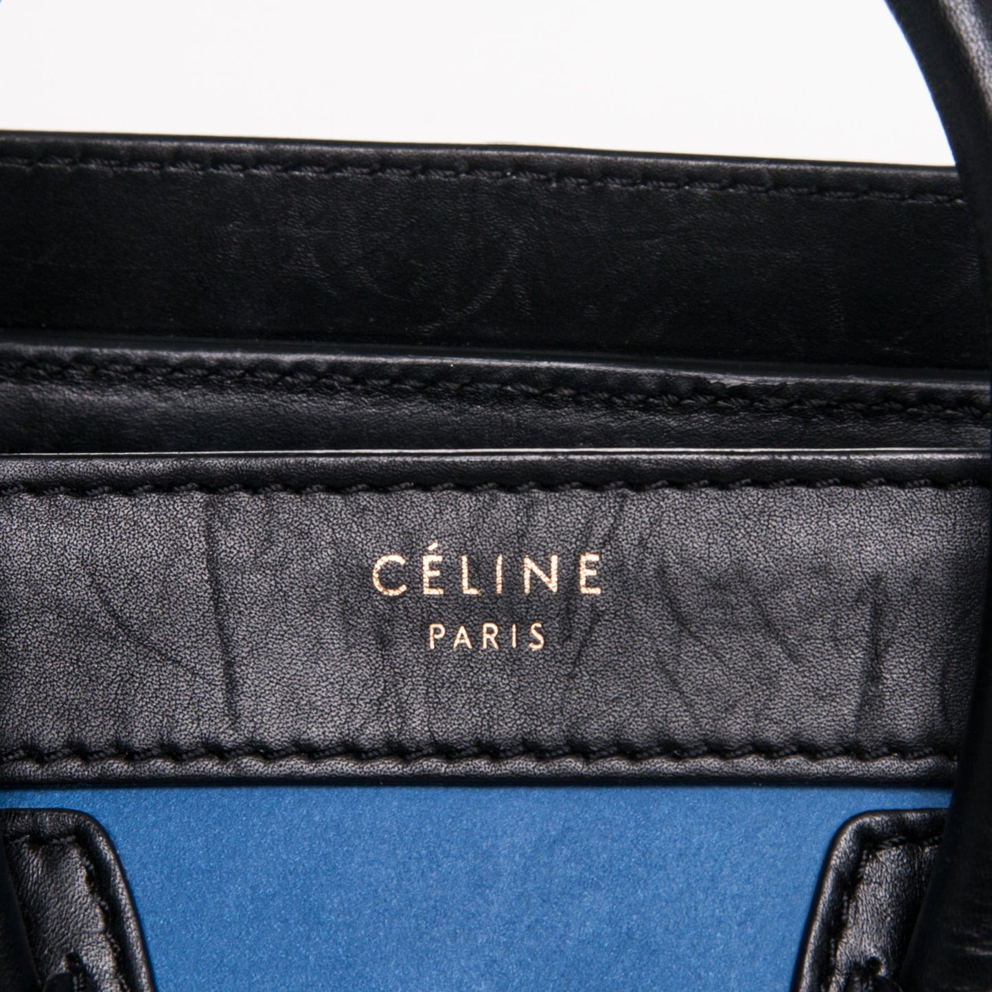 Calfskin Nubuck Suede Nano Tri-Color Luggage Blue