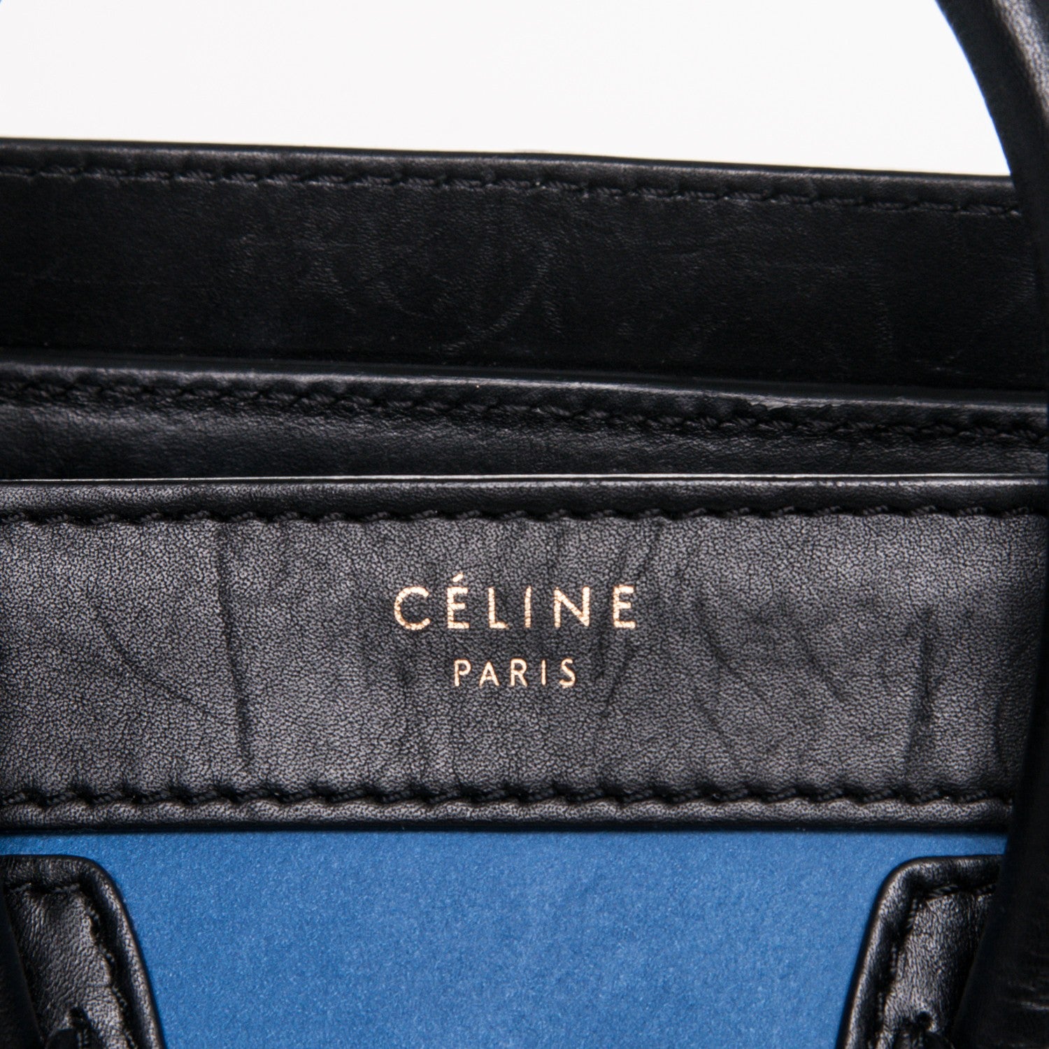 Celine Calfskin Nubuck Suede Nano Tri-Color Luggage Blue 5 of 7