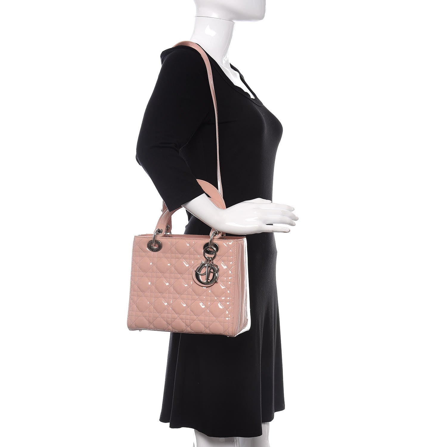 Christian Dior Patent Cannage Medium Lady Dior Rose Clair 2 of 9
