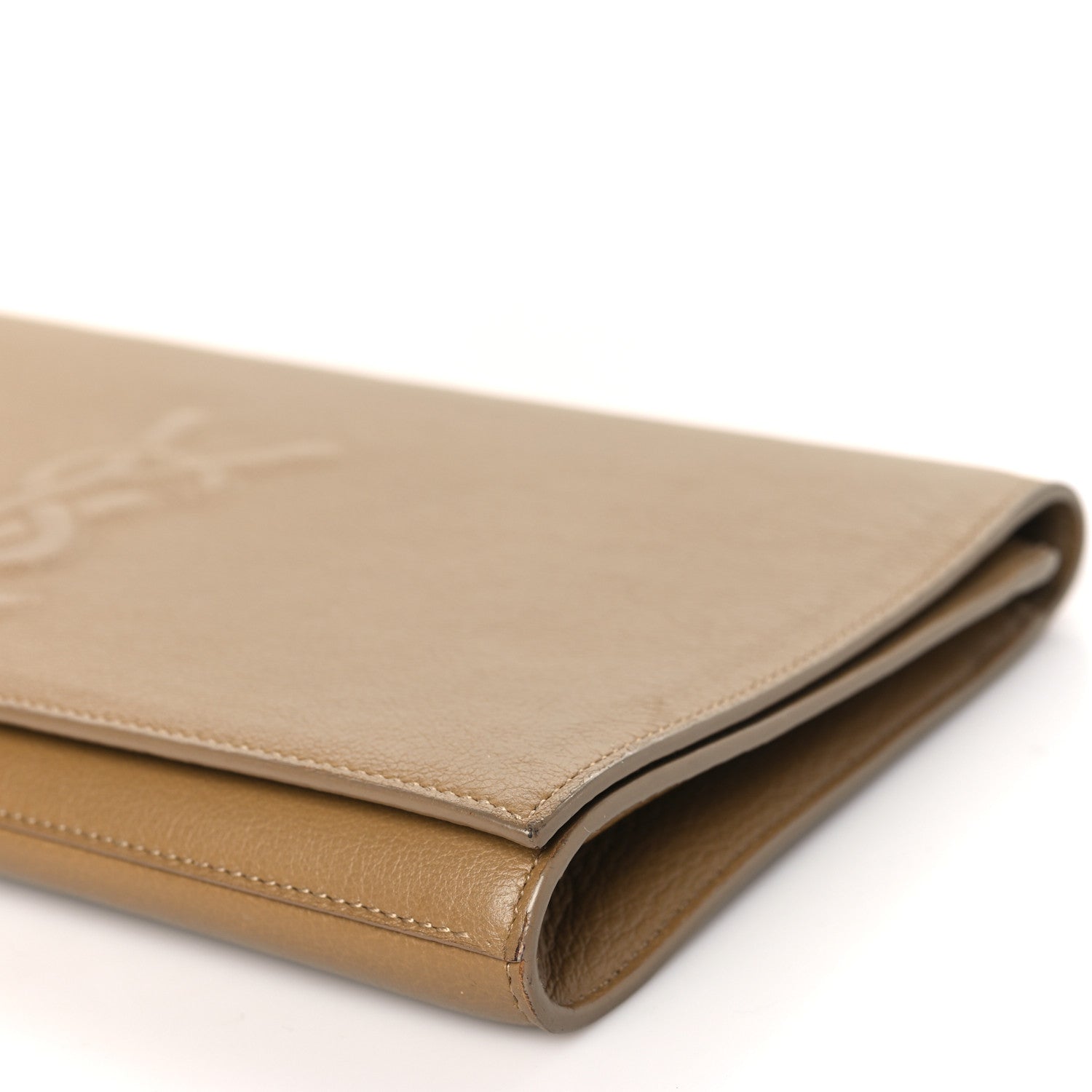 Saint Laurent Calfskin Large Belle De Jour Clutch Beige 9 of 9