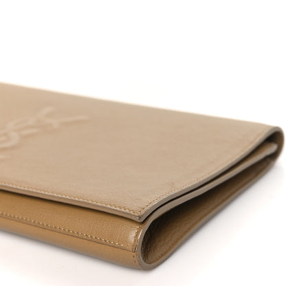 Saint Laurent Calfskin Large Belle De Jour Clutch Beige 9 of 9