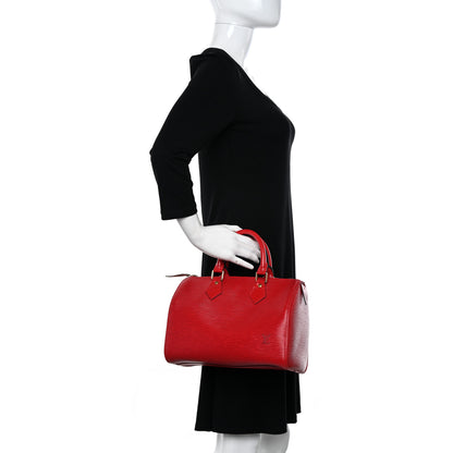 Louis Vuitton Epi Speedy 25 Castillan Red 2 of 14