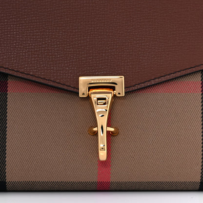 Burberry Derby Calfskin House Check Small Macken Crossbody Bag Tan 9 of 16