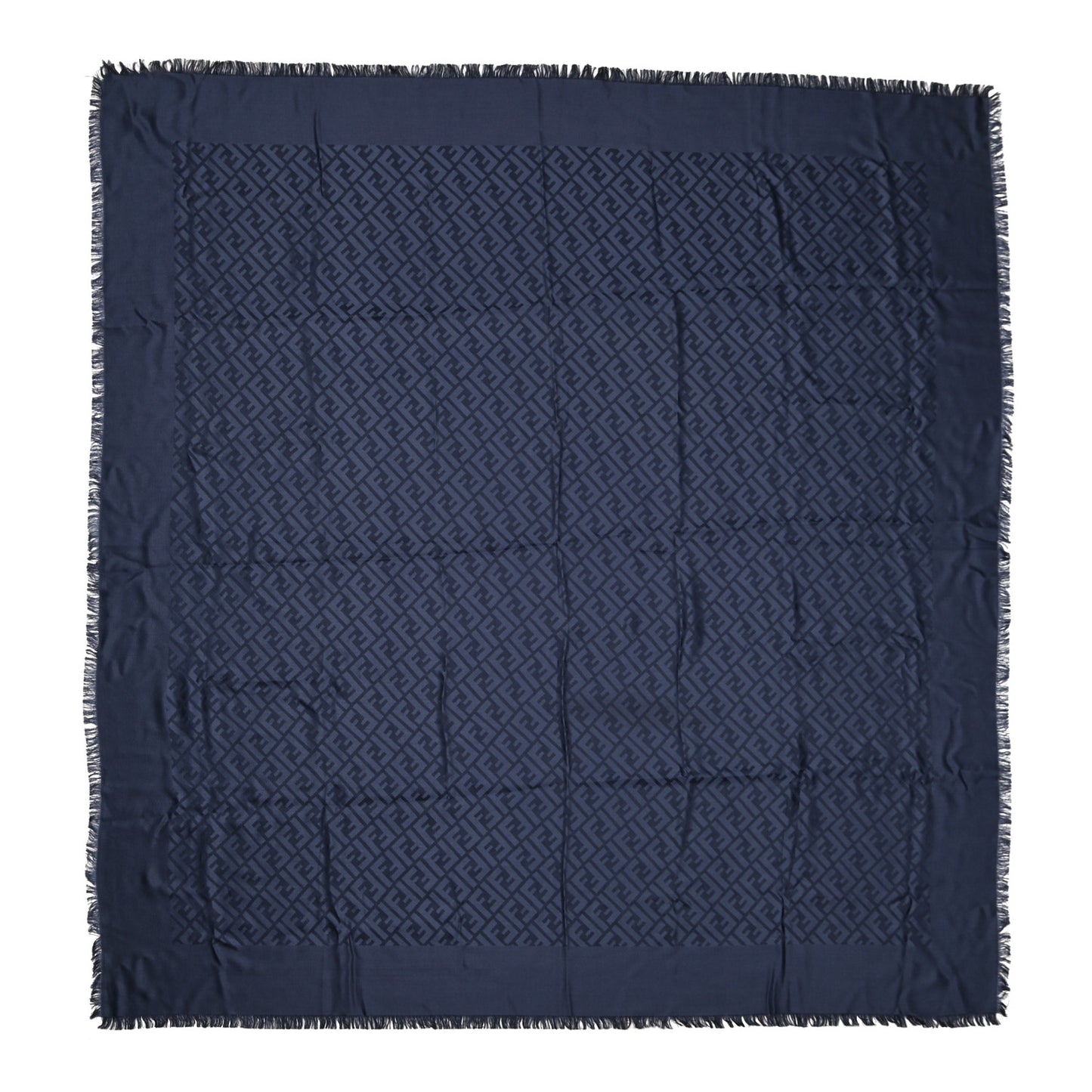 Silk Wool FF Shawl Blue
