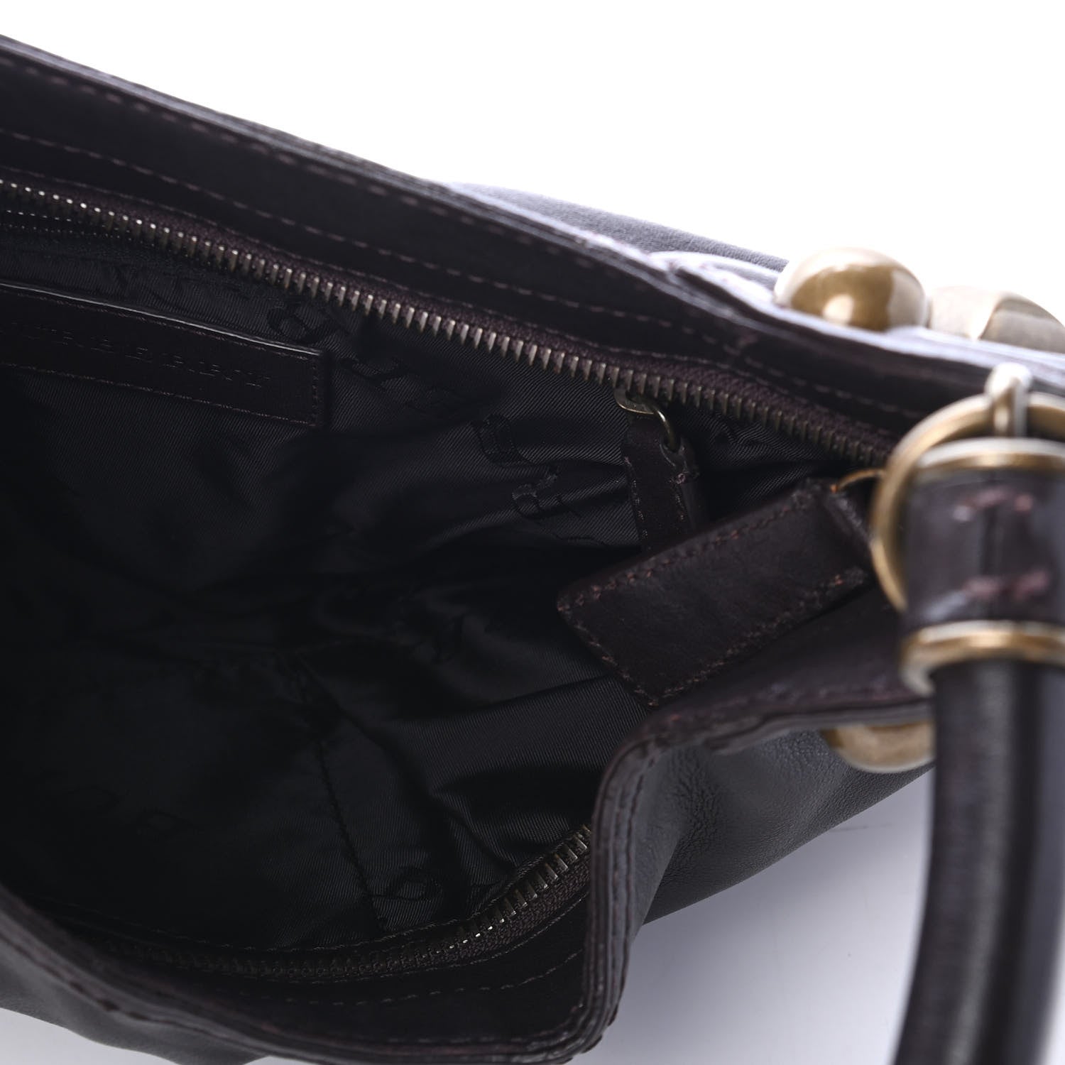 Burberry Calfskin Studded Medium Alverton Hobo Chocolate 4 of 4