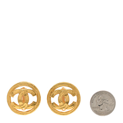 Chanel Metal CC Clip On Earrings Gold 2 of 5