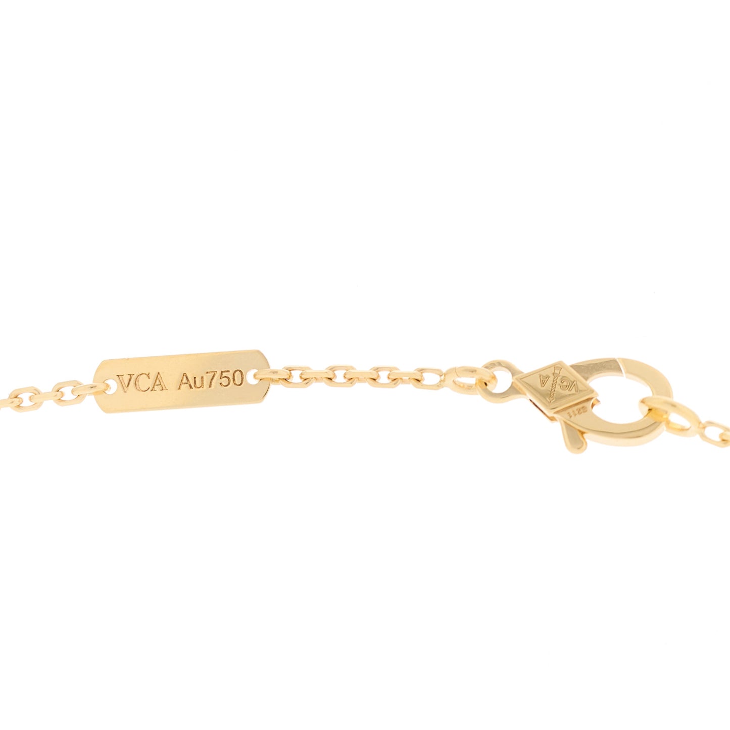 18K Yellow Gold Mother of Pearl Vintage Alhambra Pendant Necklace