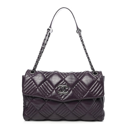 Chanel Lambskin In and Out XL Maxi Flap Dark Purple 1 of 4