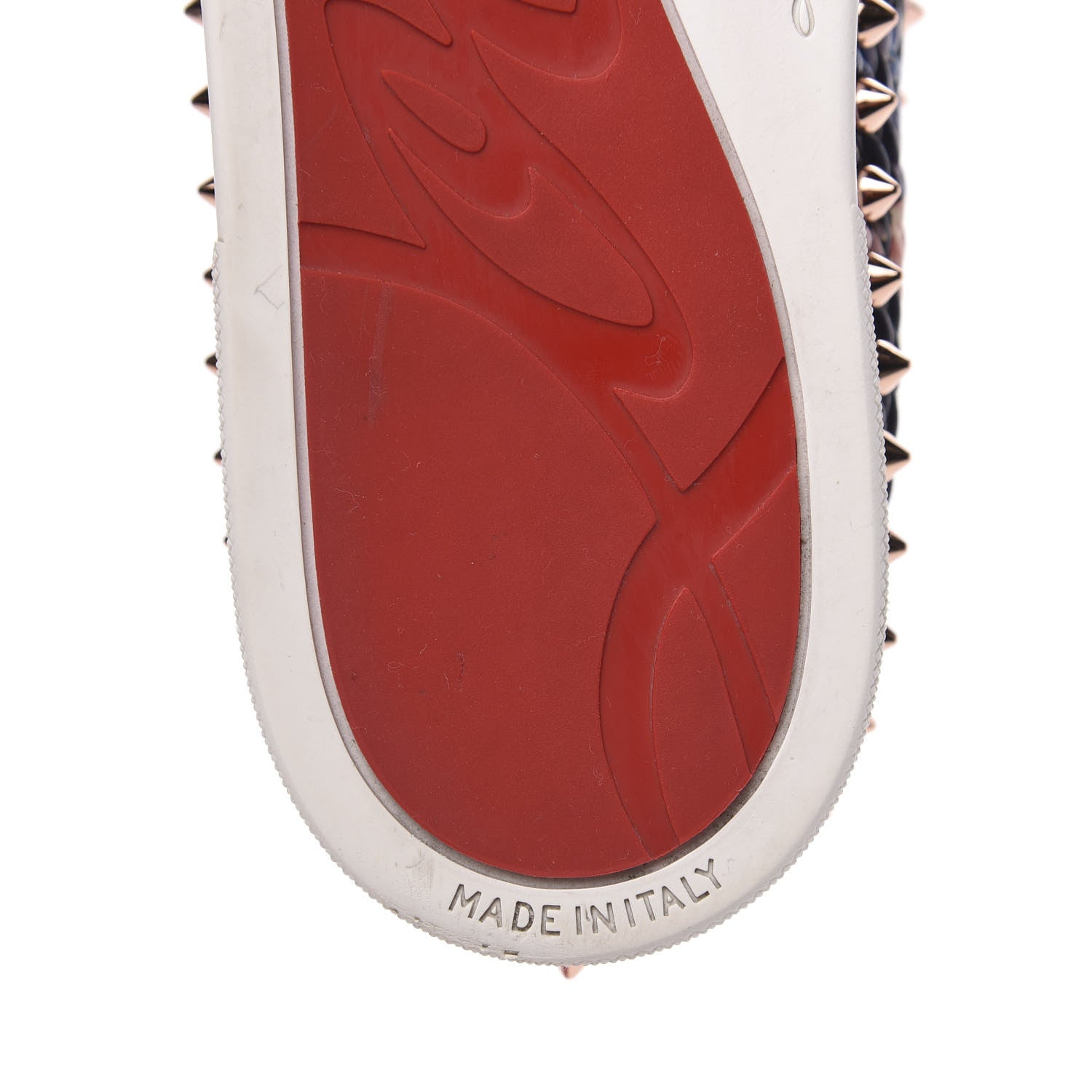 Christian Louboutin Tissu Baigneause Spikes Womens Pik Boat Flat Sneaker 40 Multicolor Rame 7 of 9