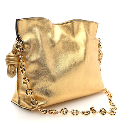 Loewe Metallic Calfskin Mini Chain Flamenco Knot Clutch Gold 3 of 9