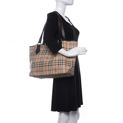 Burberry Haymarket Check Large Nick Tote Chocolate 2 of 12