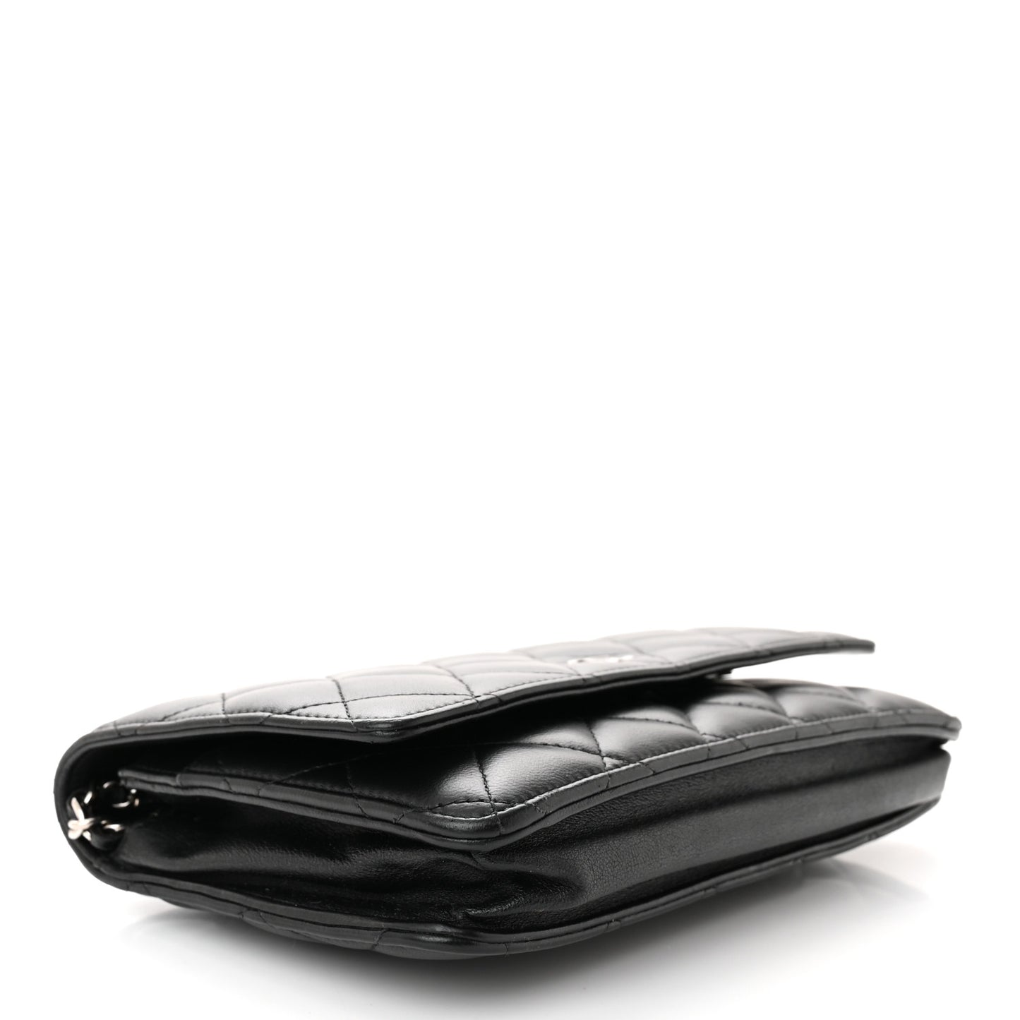 Lambskin Quilted Wallet On Chain WOC Black