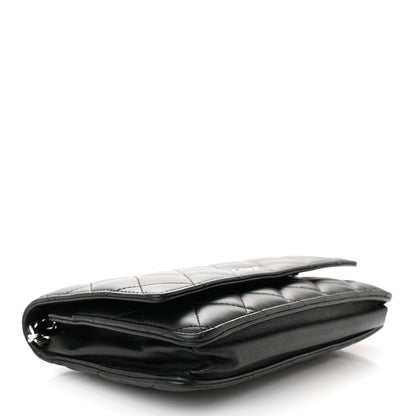 Chanel Lambskin Quilted Wallet On Chain WOC Black 4 of 11