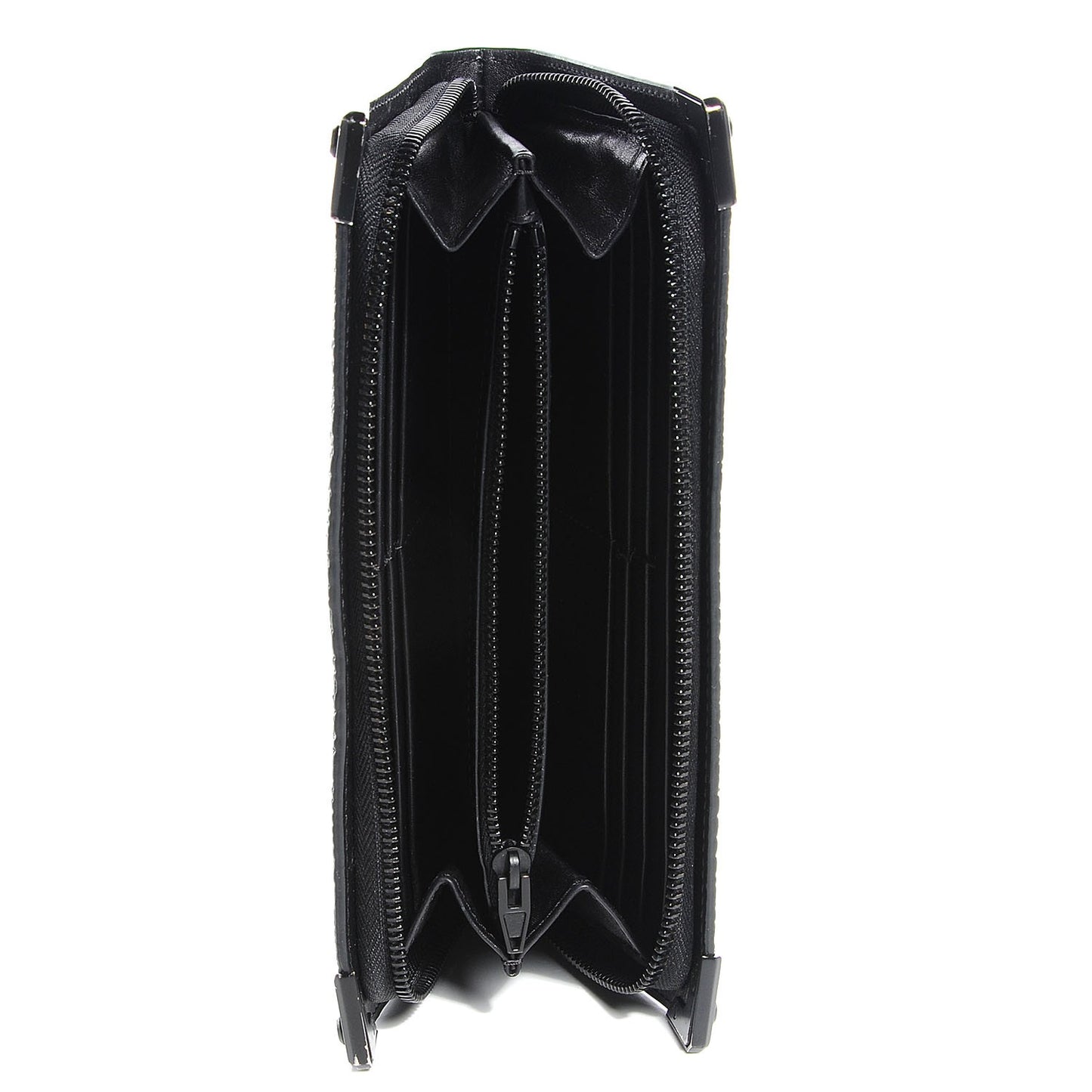 Textured Leather Prisma Continental Wallet Black