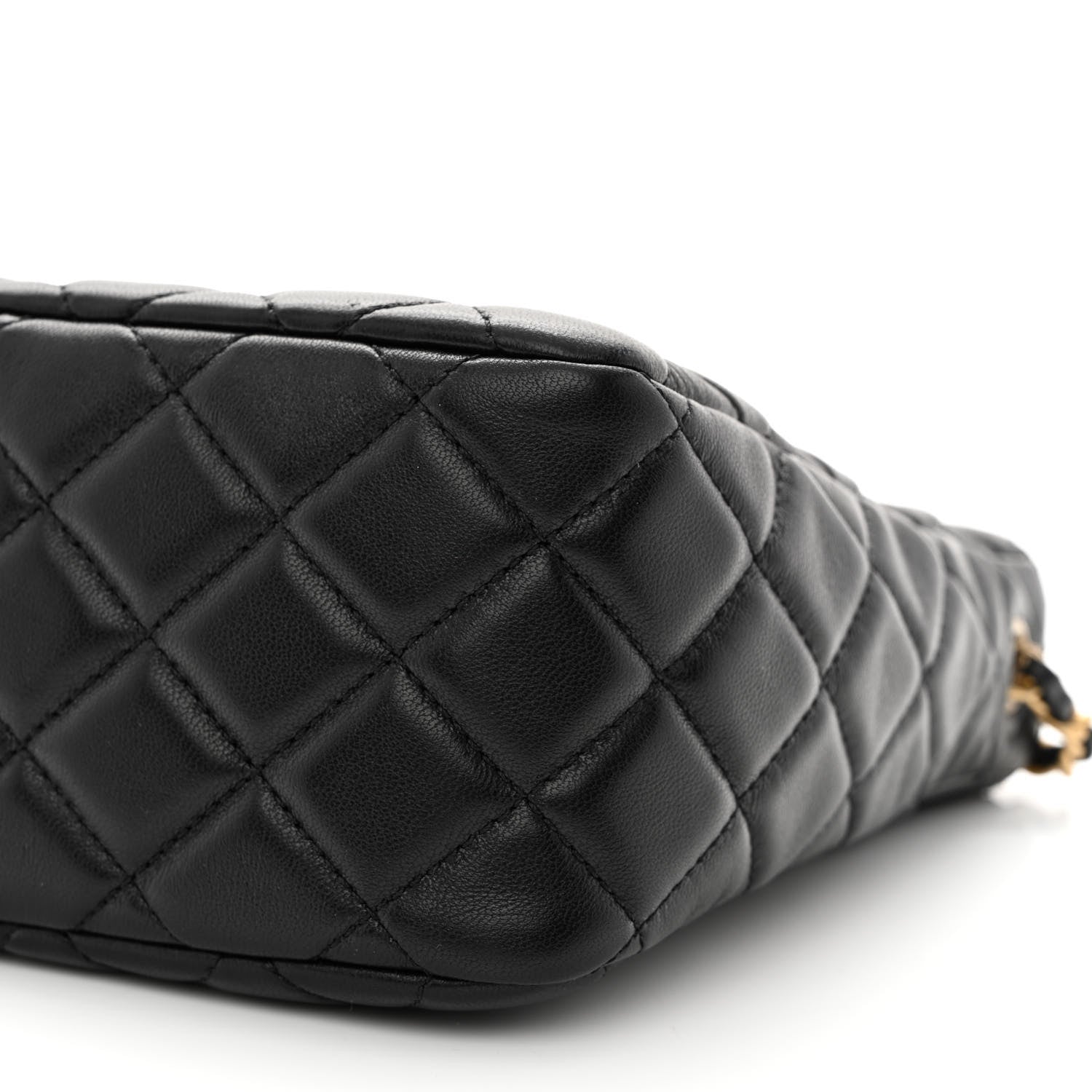 Chanel Lambskin Quilted Small Pearl Crush Hobo Black 10 of 10