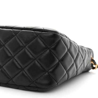 Chanel Lambskin Quilted Small Pearl Crush Hobo Black 10 of 10