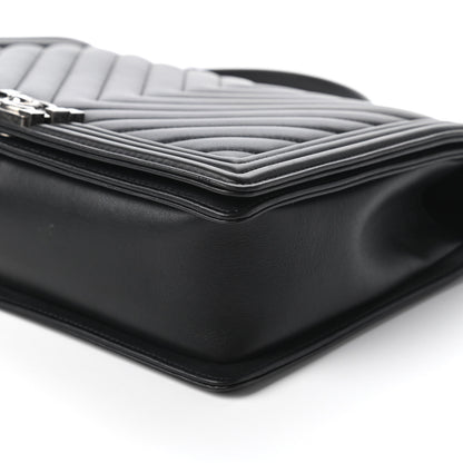 Chanel Calfskin Chevron Quilted Large Boy Flap Black 7 of 11