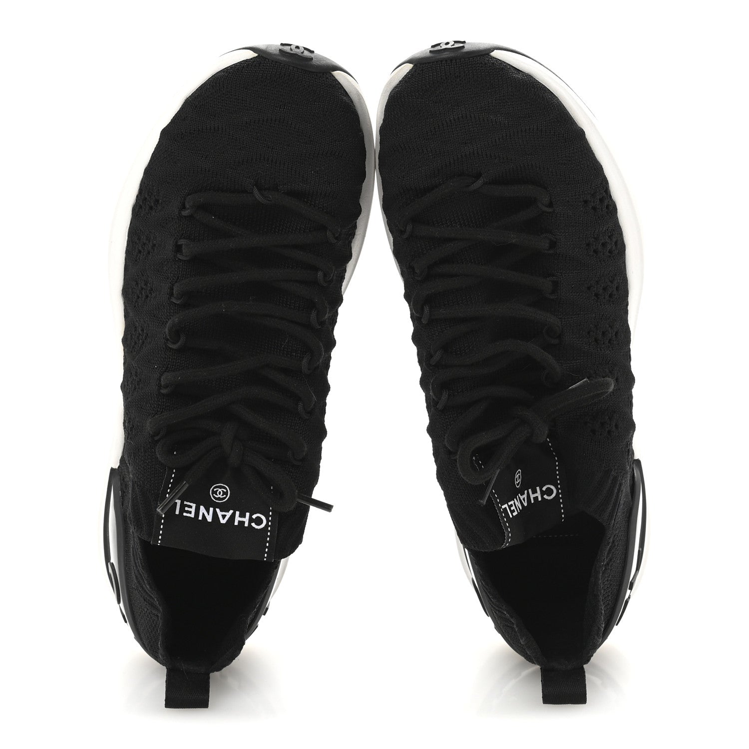 Chanel Fabric Logo Sneakers 37 Black 2 of 9