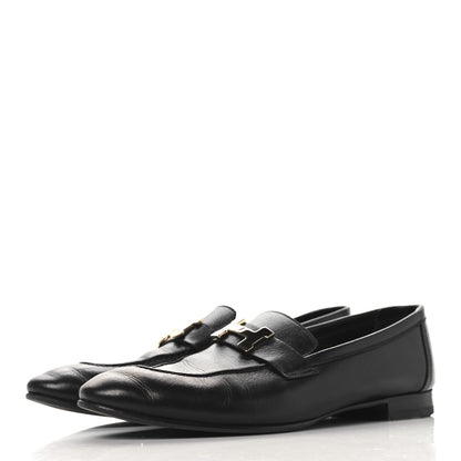 Hermes Goatskin Womens Paris Loafers 39 Black 4 of 9