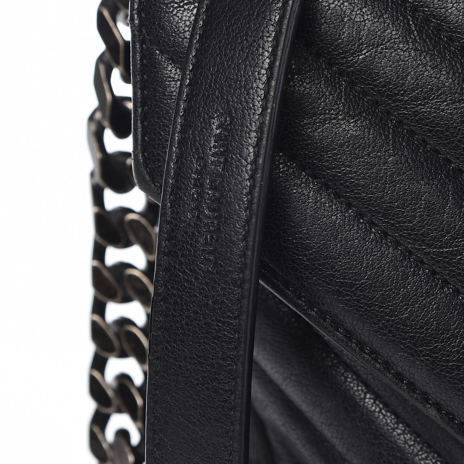Saint Laurent Sheepskin Matelasse Chevron Monogram Large College Satchel Black 10 of 13